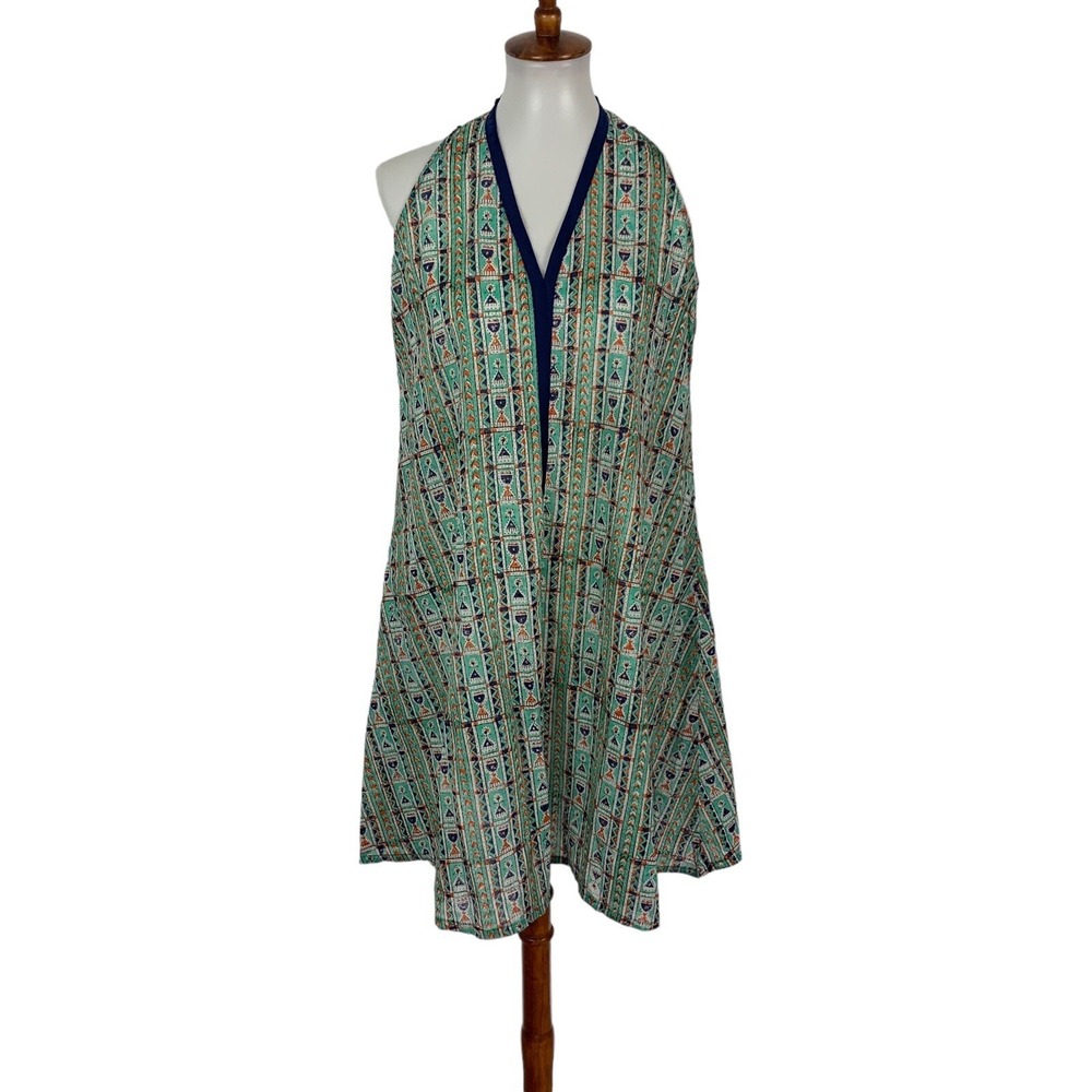 Gulmohar Women's Dress Medium Green‎ Sleeveless Boho Vintage Summer